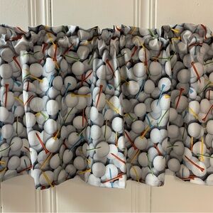 VALANCE CURTAIN Panel Golf Balls Tees kitchen Sports RV Camper window treatment